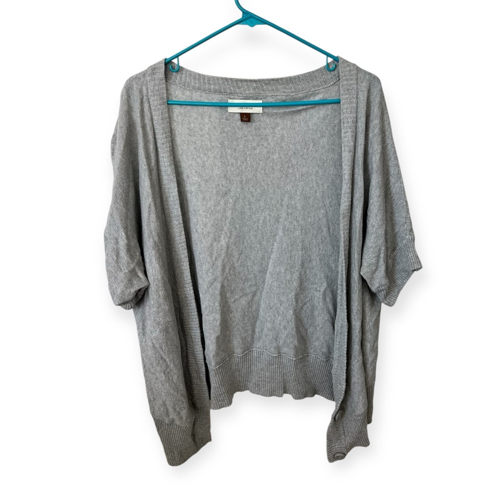 🔘SONOMA: Women’s L, gray 1/2 sleeve button down cardigan, preowned🔘